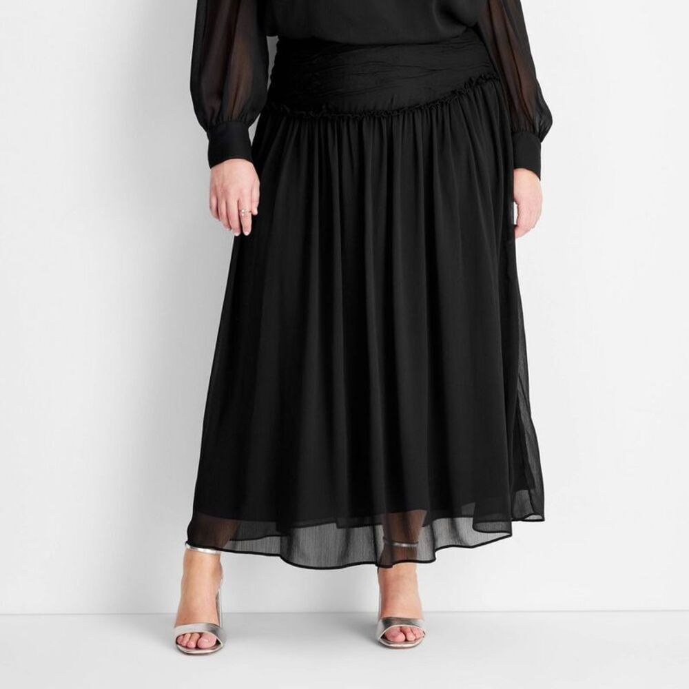 Women's Crinkle Maxi Skirt - Future Collective Black 26